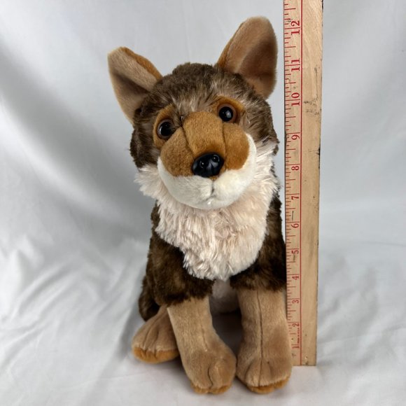 Wolf Plush Wild Republic Golden Brown Sitting Stuffed Animal Toy 13" - Picture 7 of 8